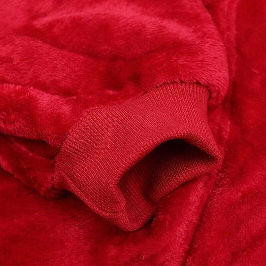 Κουβέρτα Fleece με Μανίκια 80x80εκ. Κόκκινο