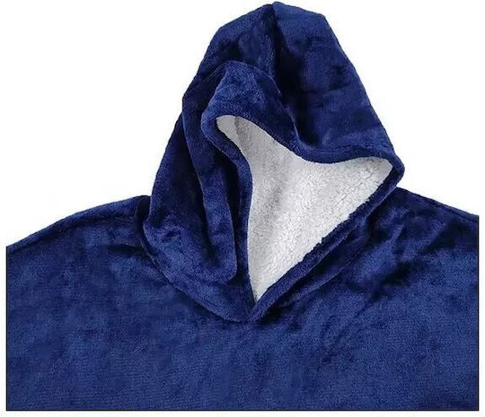 Fleece Decke mit Ärmeln 80x80cm Blau