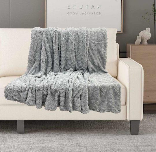 Linea Home Arrow Furry Single Blanket 150x200cm Gray