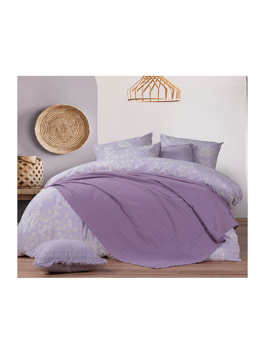 Nef-Nef Homeware Cool Κουβέρτα Πικέ Μονή 160x240εκ. Purple