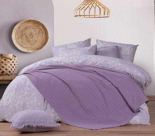 Nef-Nef Homeware Cool Κουβέρτα Πικέ Μονή 160x240εκ. Purple