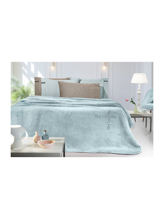 Guy Laroche Logo Velvet Blanket Single 160x220cm Indigo