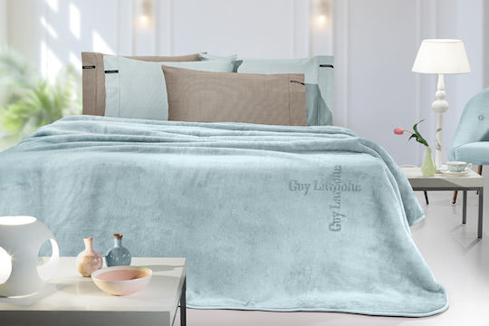 Guy Laroche Logo Κουβέρτα Βελουτέ Μονή 160x220εκ. Indigo