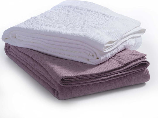 Nef-Nef Homeware Annita Pique Blanket Double 230x250cm Mauve