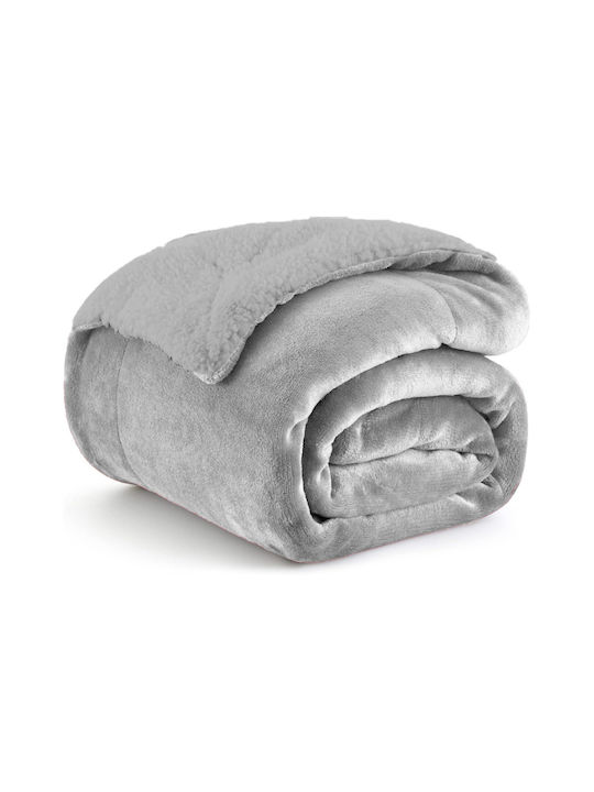 Ehome Sherpa Decke Übergröße 220x240cm Hellgrau PROV-Hellgrau