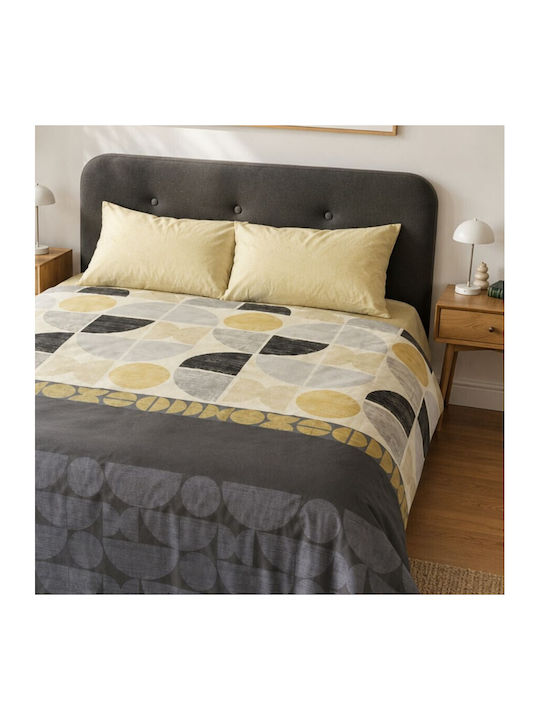 Cottonbox Set Huse Pentru Pilote 100% Bumbac 200x220cm Dublu Cu 2 Fețe De Pernă & 1 Cearceaf Bej