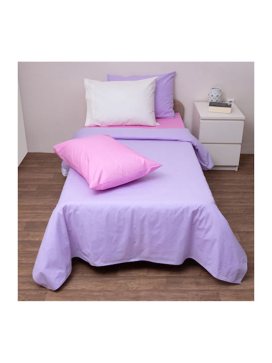 Viopros Duvet Cover Set Cotton Single with Pillowcase 160x240 Lila