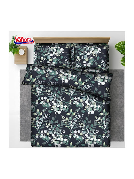Vanora Duvet Cover Set Cotton Double with 2 Pillowcases & 1 Sheet 200x220 Jade