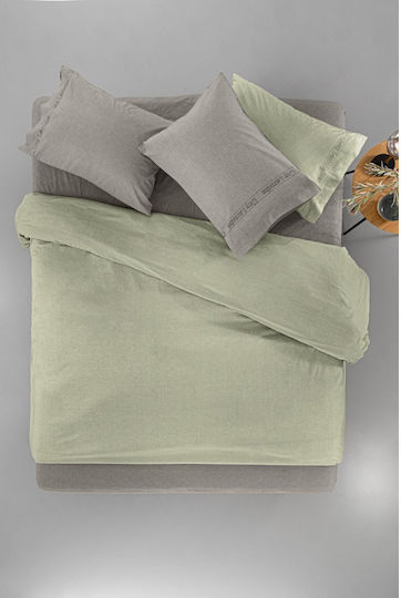 Guy Laroche Παπλωματοθήκη Βαμβακερή Υπέρδιπλη 225x245 Minimal Khaki