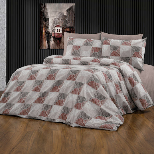 Dimcol Пликове за завивки Единичен 160x240 Клеопатра 611 Червено-черен