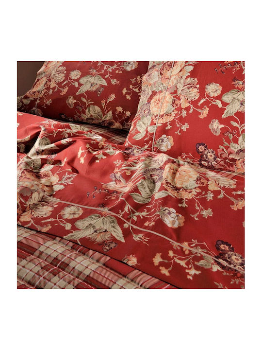 Down Town Home Duvet Cover Set Cotton Single with Pillowcase 175x245 695 Red