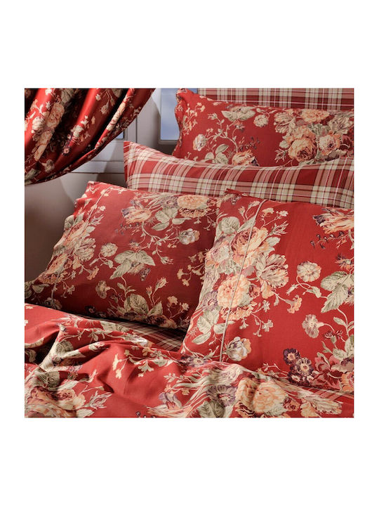 Down Town Home Duvet Cover Set Cotton Single with Pillowcase 175x245 695 Red