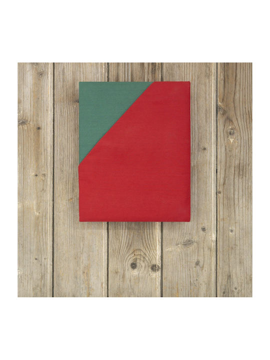 Nima Duvet Cover Cotton King Size 260x240 Colors Absolute Red / Pine Green