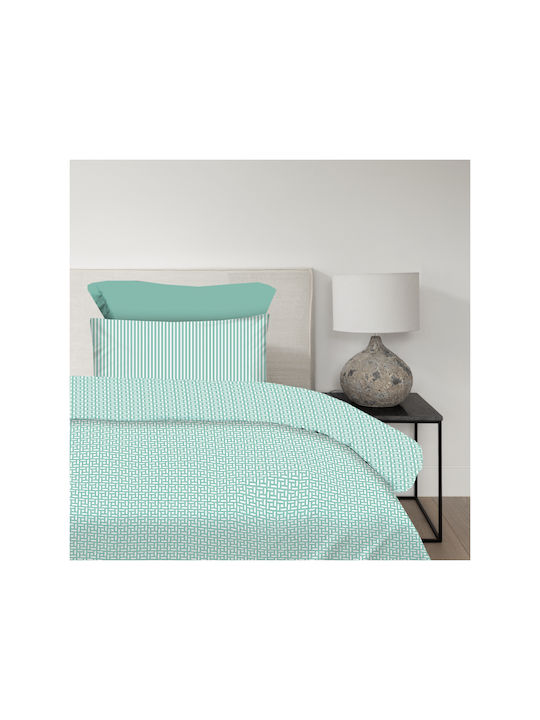 Astron Italy Duvet Cover Set Cotton Single with Pillowcase 170x250 Maira Petrol