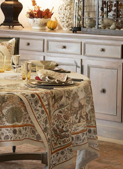 Tessitura Toscana Telerie Linen Tablecloth Mudra Beige 160x230cm
