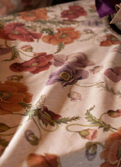 Tessitura Toscana Telerie Linen Tablecloth Poppy Purple 140x170cm