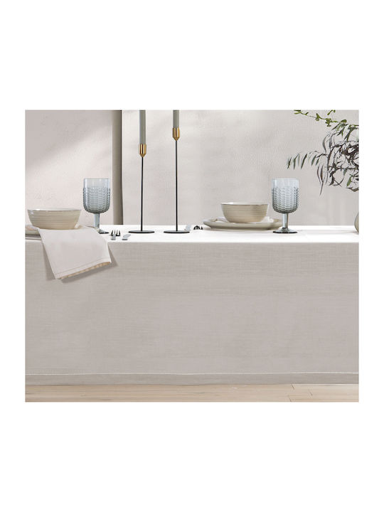 Nef-Nef Homeware Cotton Tablecloth Steady Ecru 180x180cm