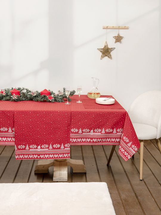 Nima Tablecloth Cotton Wonderland Red 150x190cm