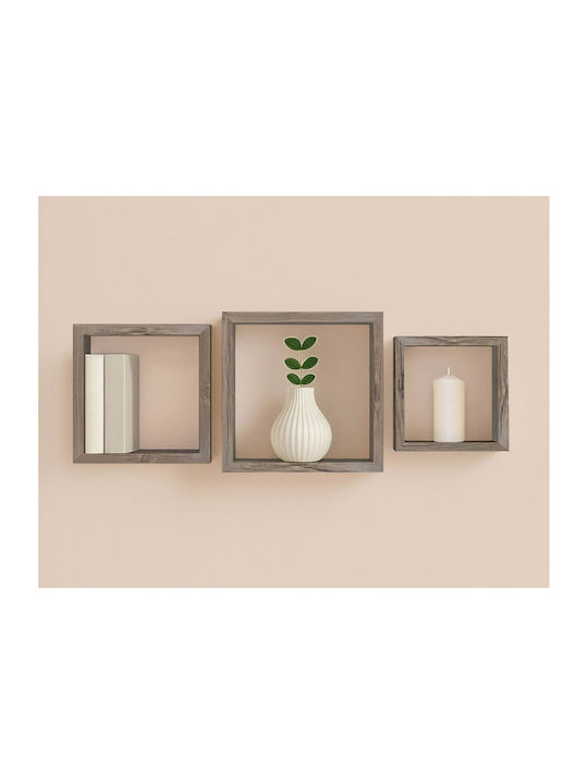 Ράφια Τοίχου Cubes Oak (3τμχ) 30x11.8x30εκ.