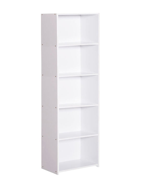 Bibliotecă Eliot 5s Albă 60x30x180 cm