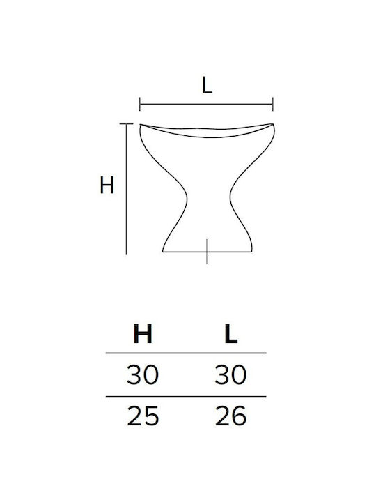 Convex 207 Πόμολο Επίπλου από Μέταλλο Ματ Νίκελ Φ30mm 207-30S05S05