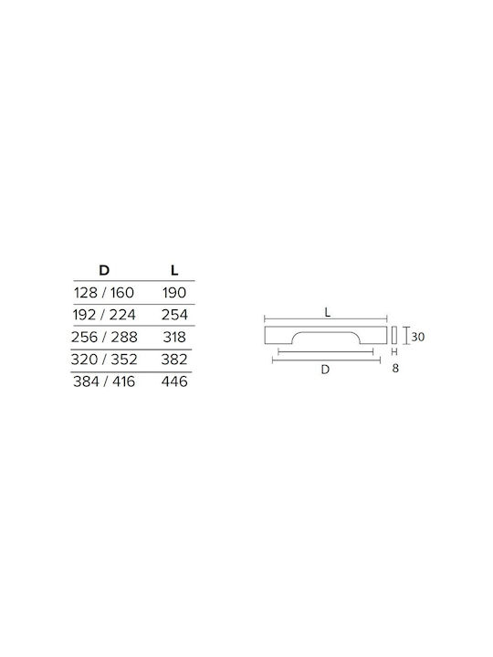 Convex 799-320/352 Mattes Nickel Möbelgriff