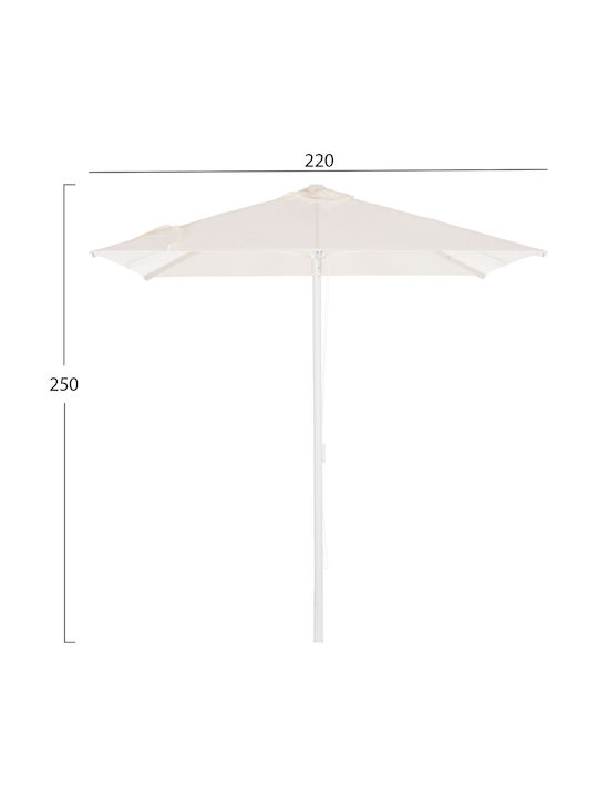 Professional Aluminum Squared Parasol Alu Ecru 2.2x2.2xH2.5m