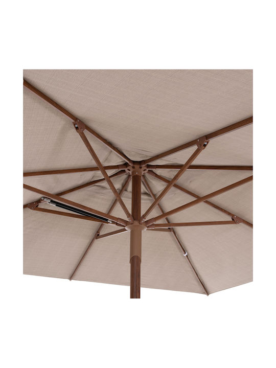 Professioneller Quadratischer Aluminium Garten- und Terrassen-Sonnenschirm Gladell Beiges 3x3m