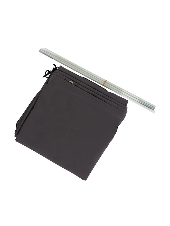 Professioneller Hängender Quadratischer Garten- und Terrassen-Sonnenschirm aus Aluminium Javante Grau 2,56x2,56xH2m