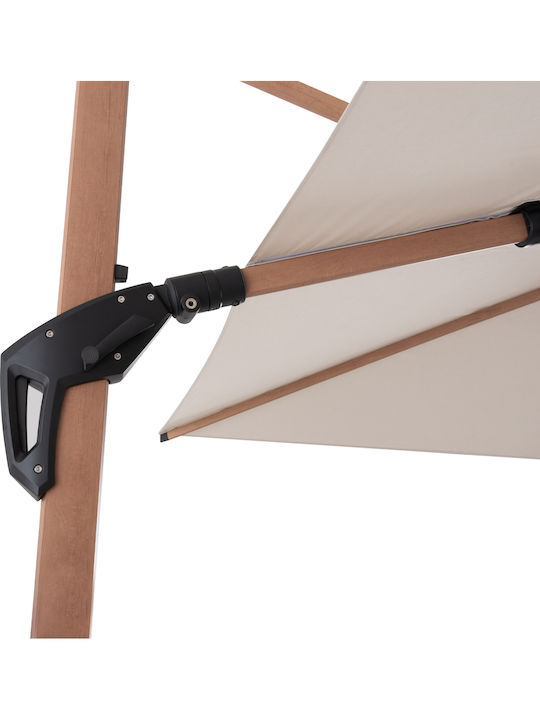 Professional Hanging Squared Aluminum Parasol Javante Beige 2.56x2.56xH2m