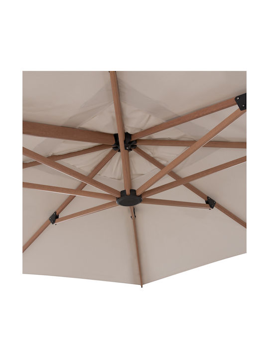 Professional Hanging Squared Aluminum Parasol Javante Beige 2.56x2.56xH2m