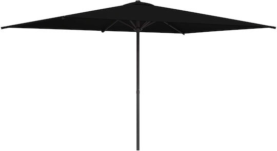 Round Aluminum Garden Parasol Black Φ3xΥ2.23m