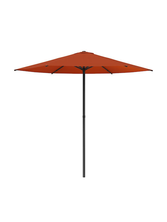 Circular Aluminum Garden Parasol Orange Diameter 2.3m Height 2.23m