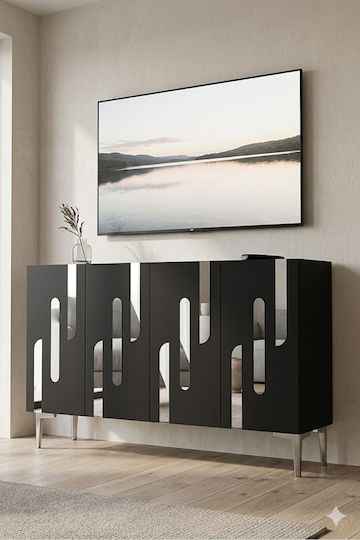 SteweHome Sideboard Holz 120x30x75cm Braun
