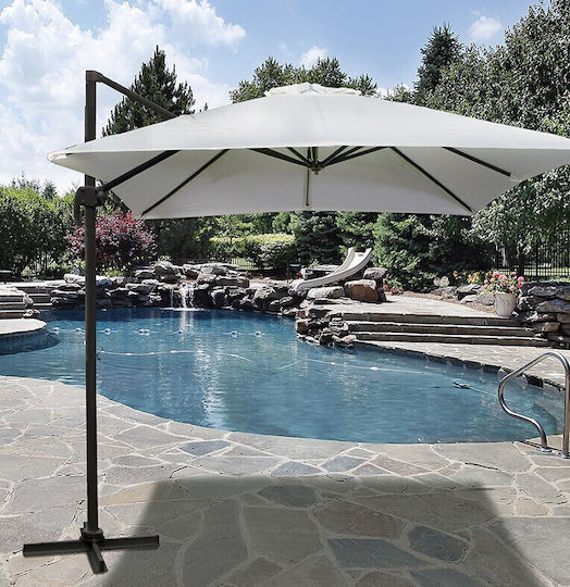 Hanging Aluminum Beige Parasol