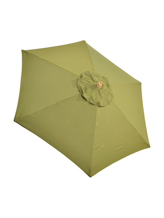 Circular Wooden Khaki Garden Parasol Φ2.5m