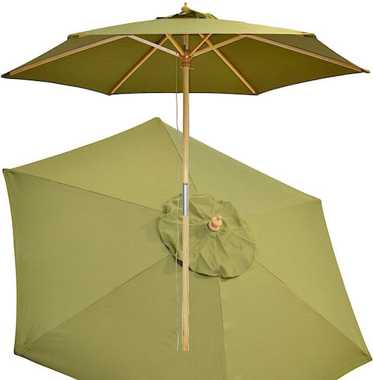 Runde Holzgarten- und Terrassen-Sonnenschirm Khaki Φ2,5m