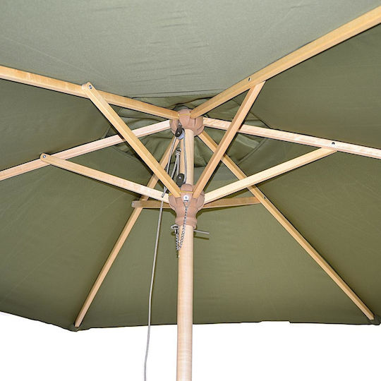 Runde Holzgarten- und Terrassen-Sonnenschirm Khaki Φ2,5m