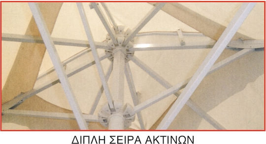 Ομπρέλα Αλουμινίου Λευκή 4x4xΥ3.8m