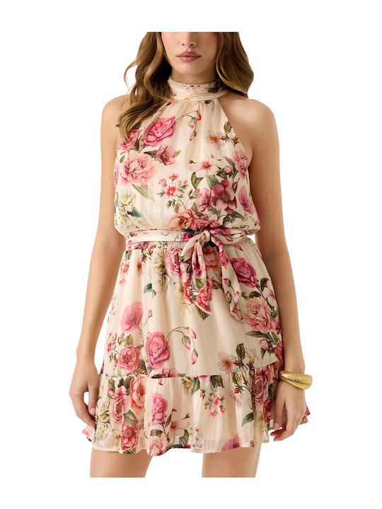 Summer Mini Evening Dress Cosmic Peony Print