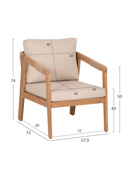 Set de mobilier pentru camera de zi de exterior 4 buc Bej