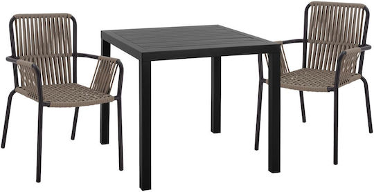 Garten- und Outdoor-Möbelsets Typsatz Speisesaal 3 Stück Weiß