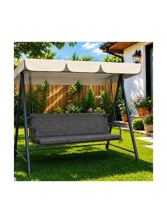 Pucioasa Gartenstuhlkissen Mit Rückenlehne Grau Melange 50x150cm