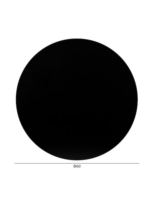 HomeMarkt Rund Tischoberfläche aus Spanplatte Black 60x60x1.2cm HM5841.21 2Stück