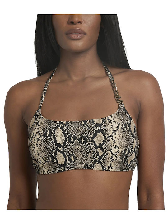 Bikini Sports Bra Animal Print Black Mlt