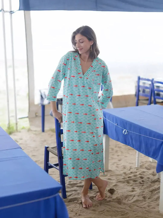 Καλοκαιρινό Maxi Φόρεμα Aqua