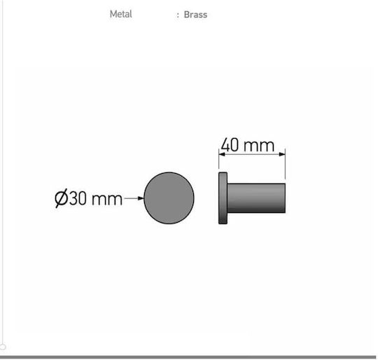 Sanco Gaea Bathroom Hook Single with Screws 3x4cm