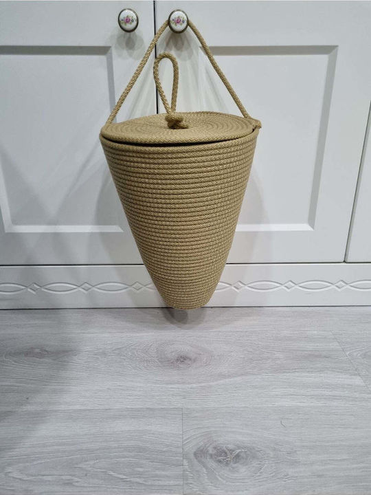 SteweHome Fabric Storage Basket with Lid Beige 30x20cm