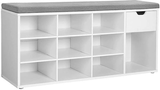 Ξύλινη με 9 Ράφια Λευκή 104x30x48cm LHS024W01 Ξύλινη με 9 Ράφια Λευκή 104x30x48cm LHS024W01