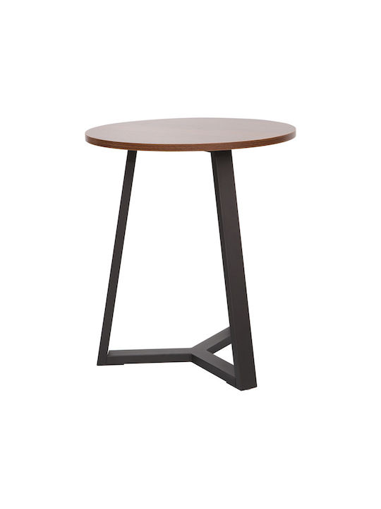 Round Side Table Trepolo from Solid Wood Walnut L45xW45xH52cm.